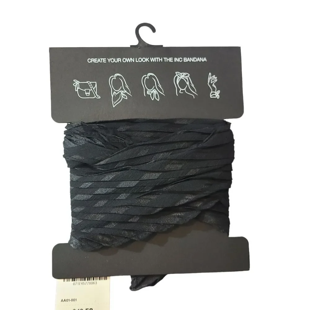 ‎INC Black Headscarf One Size